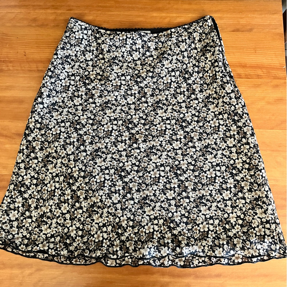 Old Navy Black/Brown Floral Mini Skirt